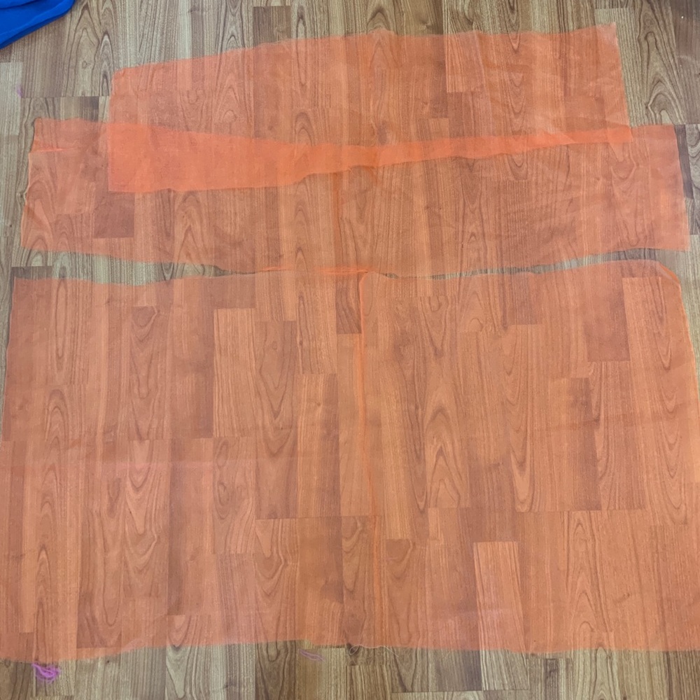 Free item: sheer orange fabric scraps